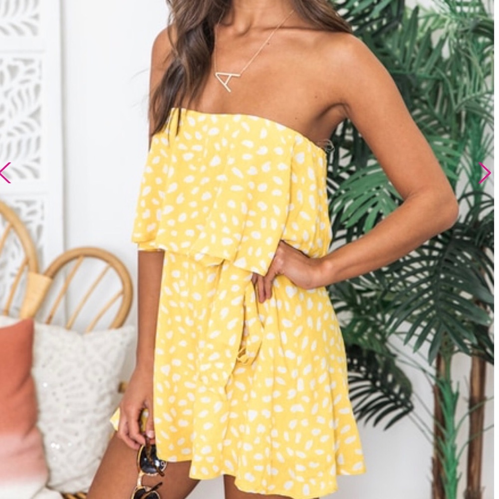 Happy Times Printed Yellow Romper